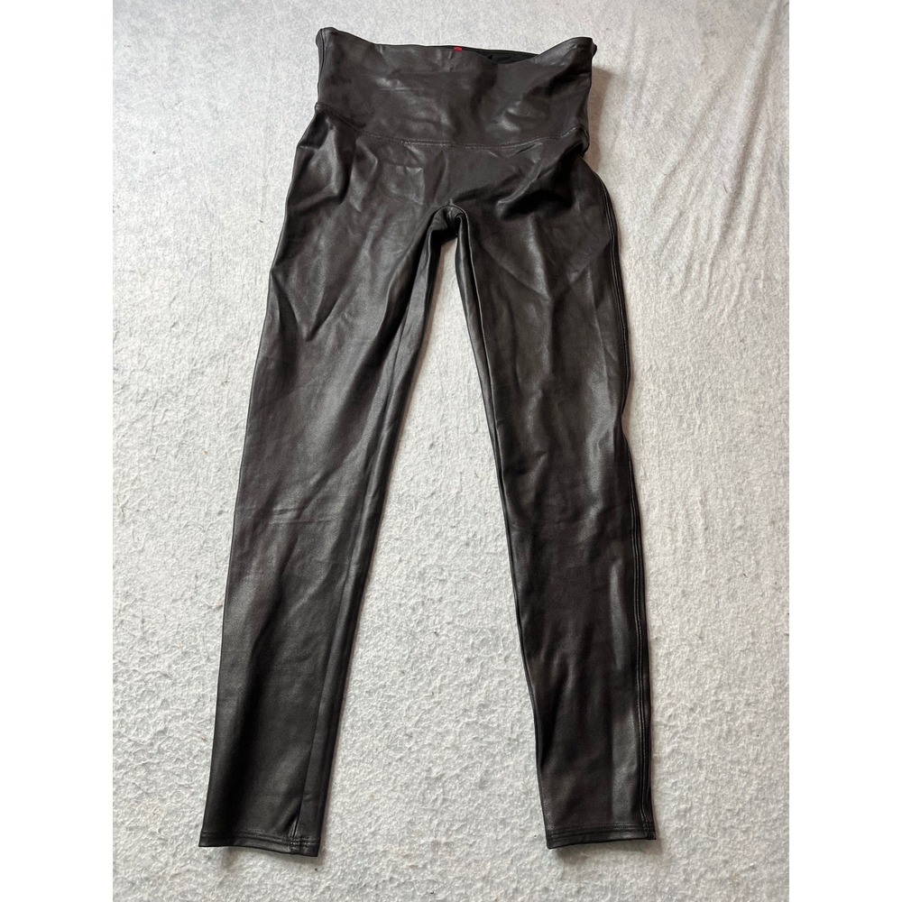 SPANX Faux Leather Leggings High Waist Black Women's XL